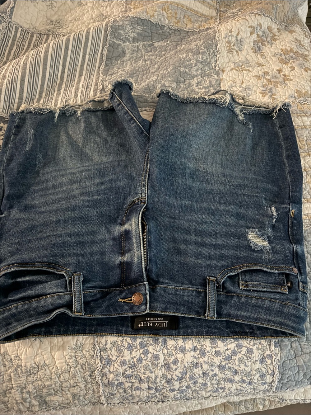 Judy Blue Distressed Dark Blue Denim cutoff shorts XL